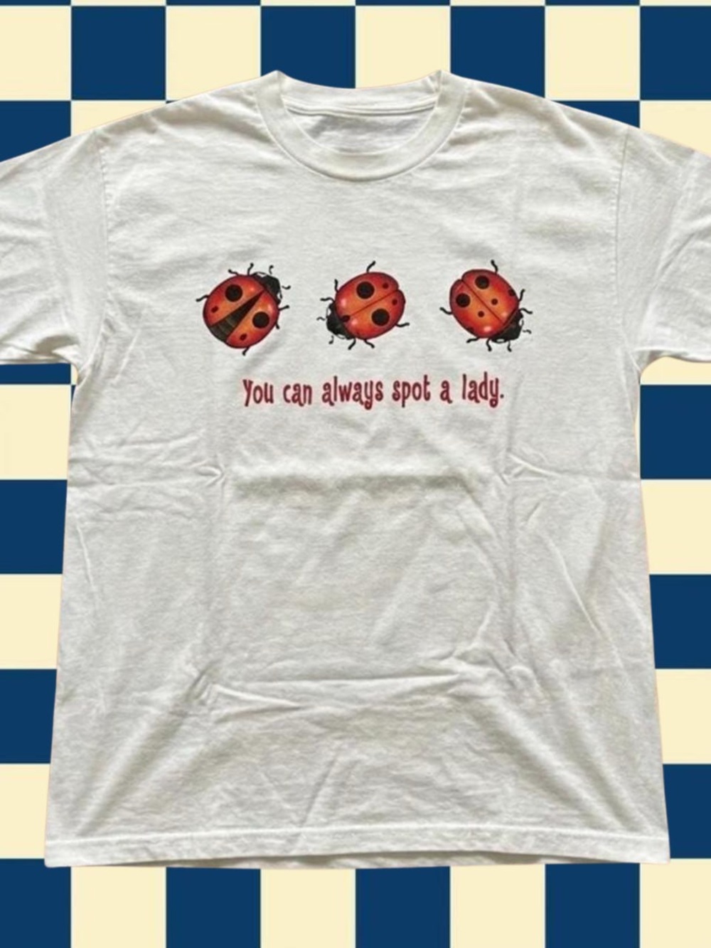 Gildan White Ladybug Trio Graphic T-shirt